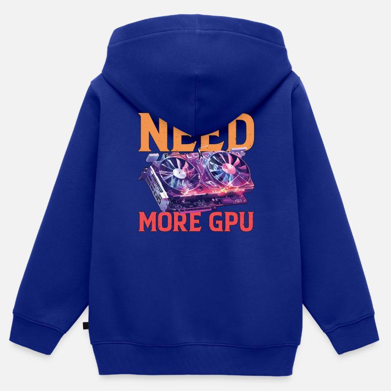 Need More Gpu 9 - Kinder Premium Organic Zip Hoodie - Royalblau