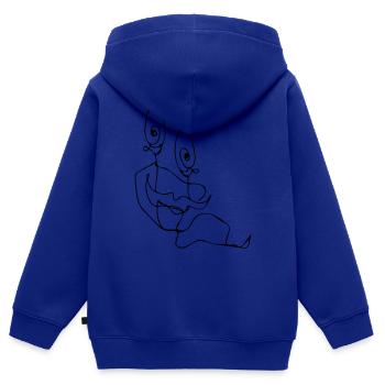 Schleimig - Kinder Premium Organic Zip Hoodie - Royalblau - Hinten - AI Model Kid Male (0cm)