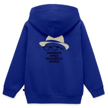 Honecker Vorwärts immer rückwärts nimmer, DDR - Kinder Premium Organic Zip Hoodie - Royalblau - Hinten - AI Model Kid Male (0cm)
