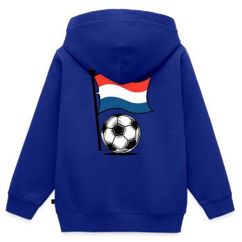 Niederländischer Fußball Fußball - Kinder Premium Organic Zip Hoodie - Royalblau - Hinten - AI Model Kid Male (0cm)