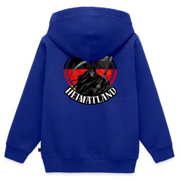 Deutschland, Heimatland, Patriotismus, Deutsch -2 - Kinder Premium Organic Zip Hoodie - Royalblau - Hinten - AI Model Kid Male (0cm)