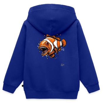 Lustiger Horror Clownfisch - Kinder Premium Organic Zip Hoodie - Royalblau - Hinten - AI Model Kid Male (0cm)