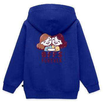 BFFS POUR TOUJOURS - Sweat Premium à capuche zippé enfant bio - bleu roi - Dos - AI Model Kid Male (0cm)