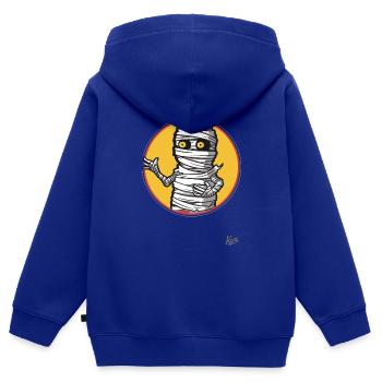 Lustige Toiletten Klopapier Mumie - Kinder Premium Organic Zip Hoodie - Royalblau - Hinten - AI Model Kid Male (0cm)