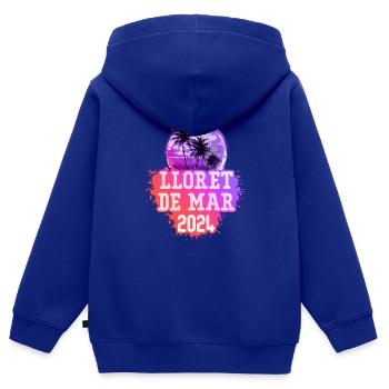Lloret De Mar 2024 Palm Trees - Kids Premium Organic Zip-up Hoodie - royal blue - Back - AI Model Kid Male (0cm)