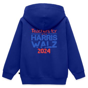 Lehrer für Harris Walz 2024 - Kinder Premium Organic Zip Hoodie - Royalblau - Hinten - AI Model Kid Male (0cm)