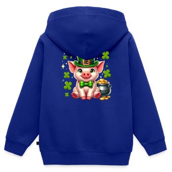 Lucky Pig New Year's Eve New Year Lucky Pig - Kids Premium Organic Zip-up Hoodie - royal blue - Back - AI Model Kid Male (0cm)