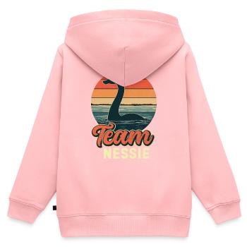 Team Nessie - Kinder Premium Organic Zip Hoodie - Rosa - Hinten - AI Model Kid Female (0cm)