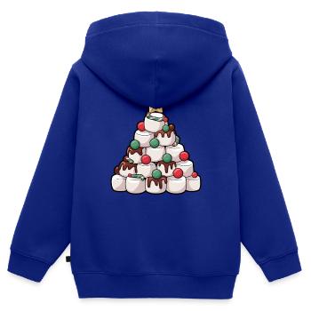 Weihnachten Weihnachtsbaum Marshmallow - Kinder Premium Organic Zip Hoodie - Royalblau - Hinten - AI Model Kid Male (0cm)