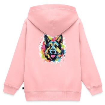 German Shepherd Dog Head Portrait Pop Art - Kids Premium Organic Zip-up Hoodie - rose - Back - AI Model Kid Female (0cm)