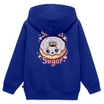 SÜSS WIE ZUCKER - Kinder Premium Organic Zip Hoodie - Royalblau - Hinten - AI Model Kid Male (0cm)