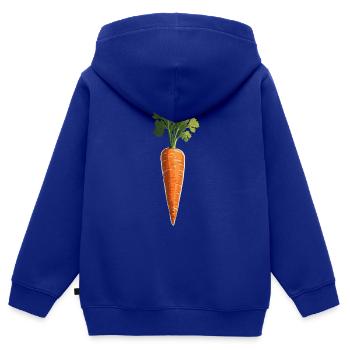 Möhre, Karotte - Kinder Premium Organic Zip Hoodie - Royalblau - Hinten - AI Model Kid Male (0cm)