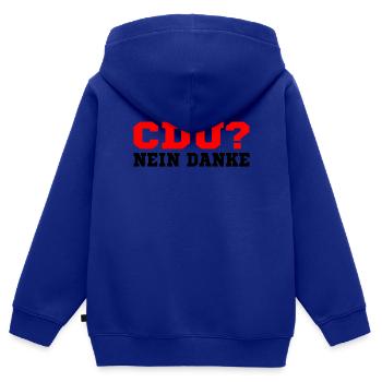 Cdu - Kinder Premium Organic Zip Hoodie - Royalblau - Hinten - AI Model Kid Male (0cm)