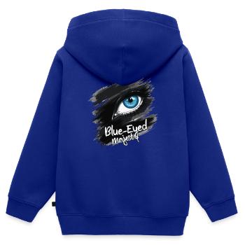YEUX BLEUS - Sweat Premium à capuche zippé enfant bio - bleu roi - Dos - AI Model Kid Male (0cm)