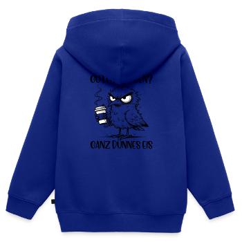 Guten Morgen Ganz Dünnes Eis Morgenmuffel Möwe - Kinder Premium Organic Zip Hoodie - Royalblau - Hinten - AI Model Kid Male (0cm)