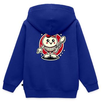 Cupcake-Kirsch-Löffel-Typ - Kinder Premium Organic Zip Hoodie - Royalblau - Hinten - AI Model Kid Male (0cm)
