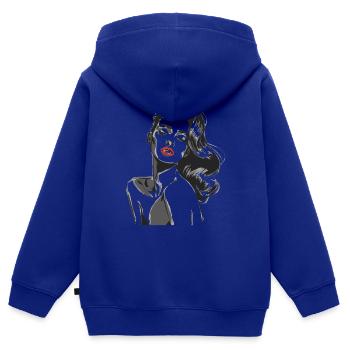Zeichnung einer hübschen Frau - Kinder Premium Organic Zip Hoodie - Royalblau - Hinten - AI Model Kid Male (0cm)