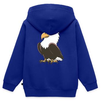 VOL MAJESTUEUX - Sweat Premium à capuche zippé enfant bio - bleu roi - Dos - AI Model Kid Male (0cm)