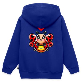 marienkäfer comic herz - Kinder Premium Organic Zip Hoodie - Royalblau - Hinten - AI Model Kid Male (0cm)