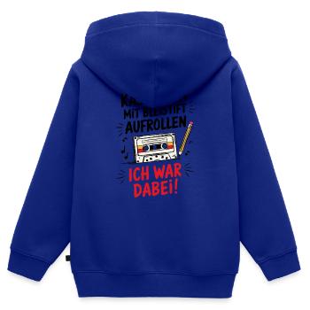 Kassetten Retro - Kinder Premium Organic Zip Hoodie - Royalblau - Hinten - AI Model Kid Male (0cm)