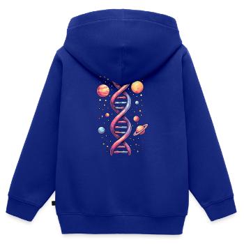 Espace ADN double hélice - Sweat Premium à capuche zippé enfant bio - bleu roi - Dos - AI Model Kid Male (0cm)