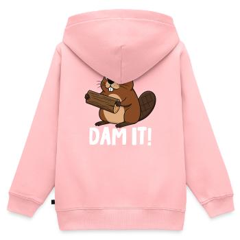 Barrage It - Sweat Premium à capuche zippé enfant bio - rose - Dos - AI Model Kid Female (0cm)