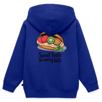 SANDWICH SÜSSER GESCHMACK IN JEDEM BISSEN - Kinder Premium Organic Zip Hoodie - Royalblau - Hinten - AI Model Kid Male (0cm)
