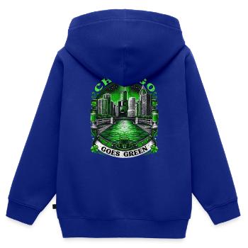 Chicago Goes Green - Kinder Premium Organic Zip Hoodie - Royalblau - Hinten - AI Model Kid Male (0cm)