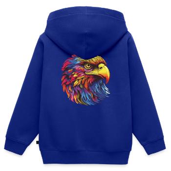 Adler Portrait - Kinder Premium Organic Zip Hoodie - Royalblau - Hinten - AI Model Kid Male (0cm)