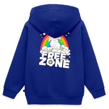Free Zone Ostern - Kinder Premium Organic Zip Hoodie - Royalblau - Hinten - AI Model Kid Male (0cm)