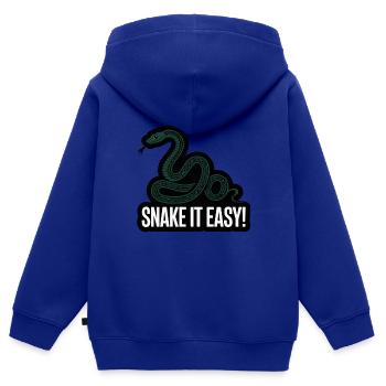 SCHLANGE ES EINFACH - Kinder Premium Organic Zip Hoodie - Royalblau - Hinten - AI Model Kid Male (0cm)