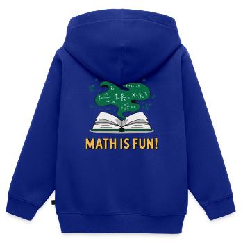 MATHEMATICS - Kids Premium Organic Zip-up Hoodie - royal blue - Back - AI Model Kid Male (0cm)