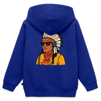 indianer - Kinder Premium Organic Zip Hoodie - Royalblau - Hinten - AI Model Kid Male (0cm)