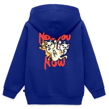 Ich brauche dich jetzt katzen kawaii stil - Kinder Premium Organic Zip Hoodie - Royalblau - Hinten - AI Model Kid Male (0cm)