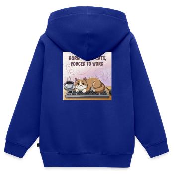 Katzenliebhaber Arbeiter - Kinder Premium Organic Zip Hoodie - Royalblau - Hinten - AI Model Kid Male (0cm)