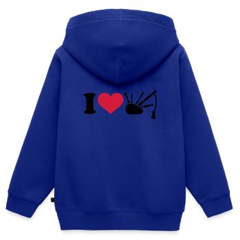 Dudelsack - Kinder Premium Organic Zip Hoodie - Royalblau - Hinten - AI Model Kid Male (0cm)