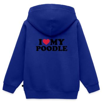 caniche - Sweat Premium à capuche zippé enfant bio - bleu roi - Dos - AI Model Kid Male (0cm)