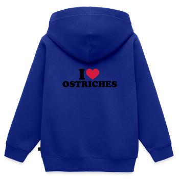 Strauß - Kinder Premium Organic Zip Hoodie - Royalblau - Hinten - AI Model Kid Male (0cm)