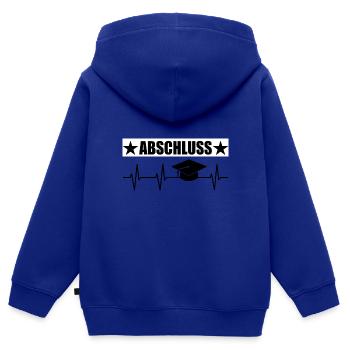 Abschluss - Kinder Premium Organic Zip Hoodie - Royalblau - Hinten - AI Model Kid Male (0cm)