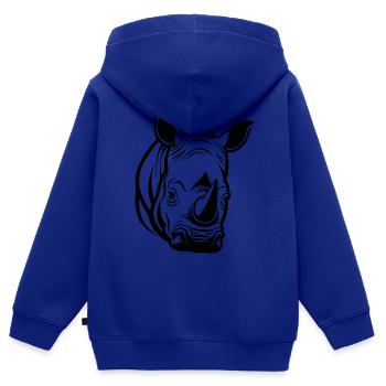 Nashorn Kopf - Kinder Premium Organic Zip Hoodie - Royalblau - Hinten - AI Model Kid Male (0cm)