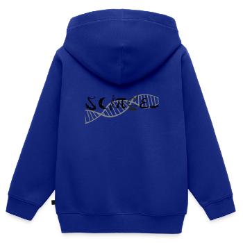 DNA chain - Kids Premium Organic Zip-up Hoodie - royal blue - Back - AI Model Kid Male (0cm)