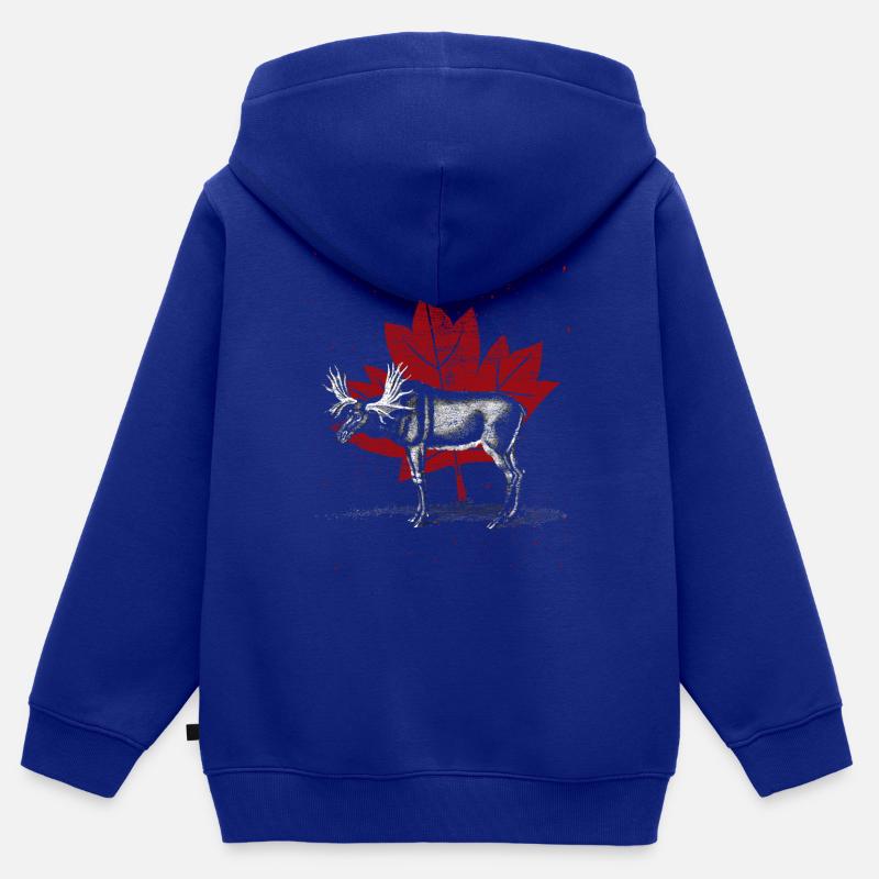 Orignal du canada - Sweat Premium à capuche zippé enfant bio - bleu roi