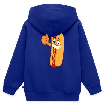 Hotdog Approve - Sweat Premium à capuche zippé enfant bio - bleu roi - Dos - AI Model Kid Male (0cm)