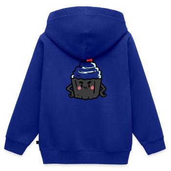 Strict cupcake - Kids Premium Organic Zip-up Hoodie - royal blue - Back - AI Model Kid Male (0cm)