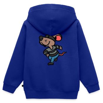 Souris de voleur souris de voleur - Sweat Premium à capuche zippé enfant bio - bleu roi - Dos - AI Model Kid Male (0cm)