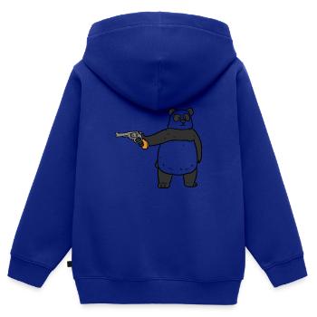 Voleur panda voleur panda - Sweat Premium à capuche zippé enfant bio - bleu roi - Dos - AI Model Kid Male (0cm)