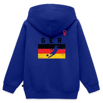 Frauenfussball Deutschland - Kinder Premium Organic Zip Hoodie - Royalblau - Hinten - AI Model Kid Male (0cm)