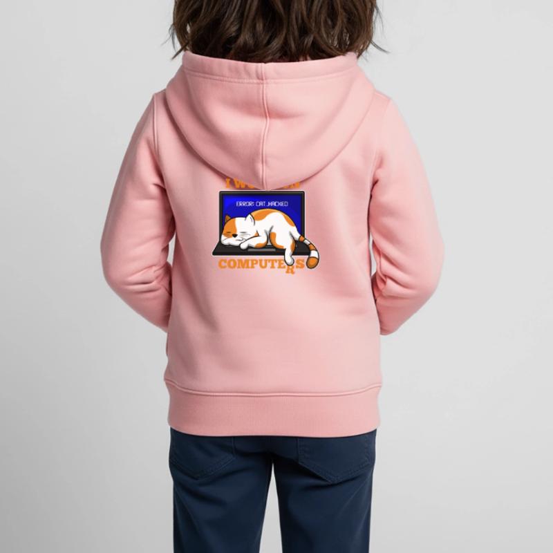 Katze und Computer, die Programmierergeschenk zerhacken Kinder Premium Organic Zip Hoodie