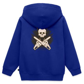 Forestier Bois Bûcheron Forestier Forestier Forestier - Sweat Premium à capuche zippé enfant bio - bleu roi - Dos - AI Model Kid Male (0cm)