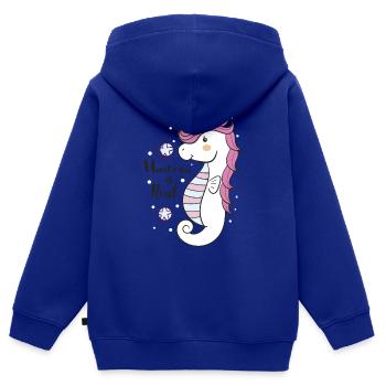 UNICORN IS REAL - Kinder Premium Organic Zip Hoodie - Royalblau - Hinten - AI Model Kid Male (0cm)